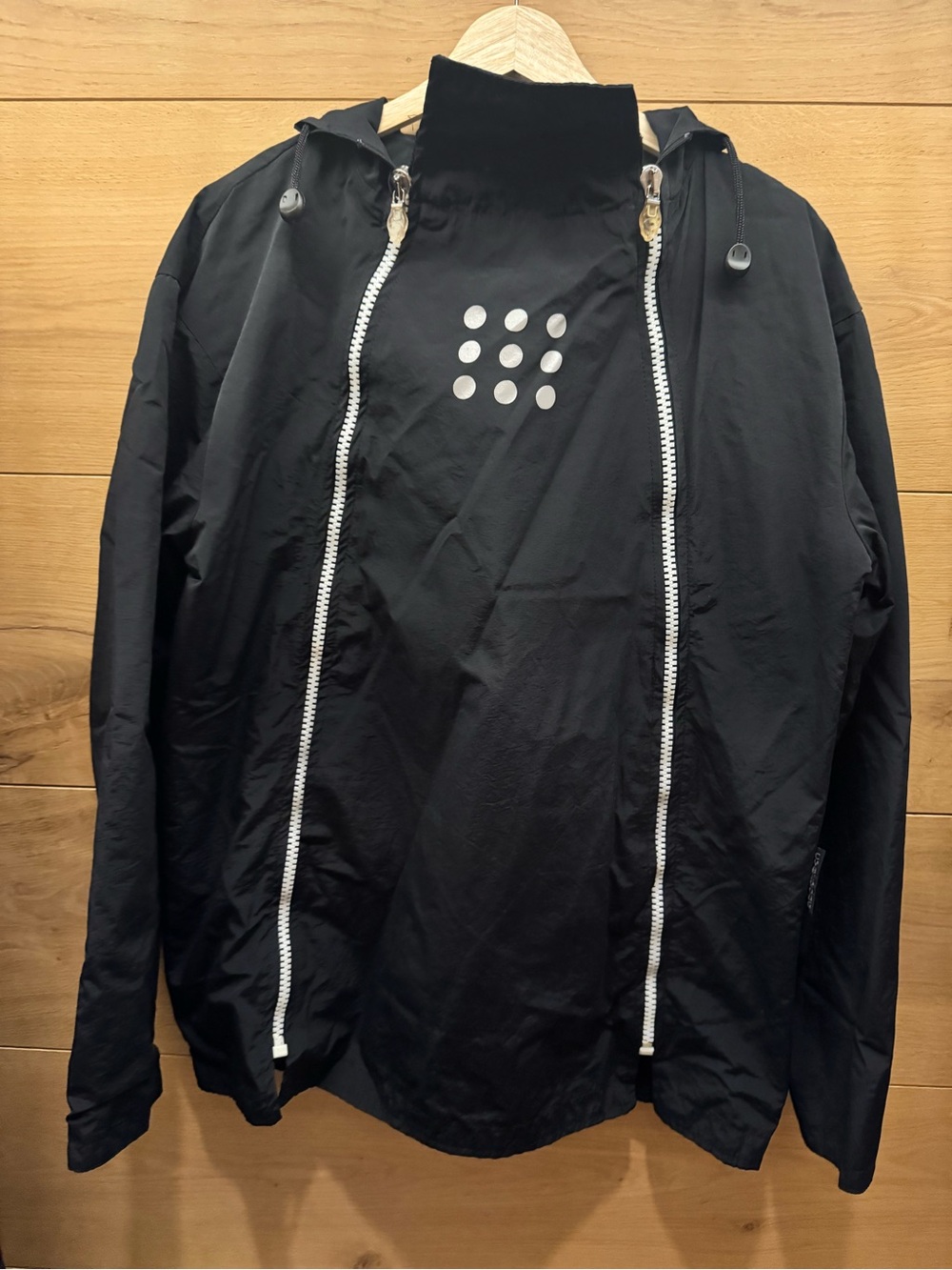 Cyberdog Men's Black Lightweight Hooded Jacket with Reflective Dot Detail